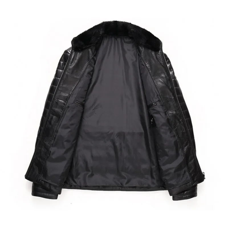 

Real Sheepskin Leather Jacket 2020 Winter Autumn Mens Fur Coat Black Zipper Male Genuine Leather Plus Size 6XL Cuero Genuino Hot