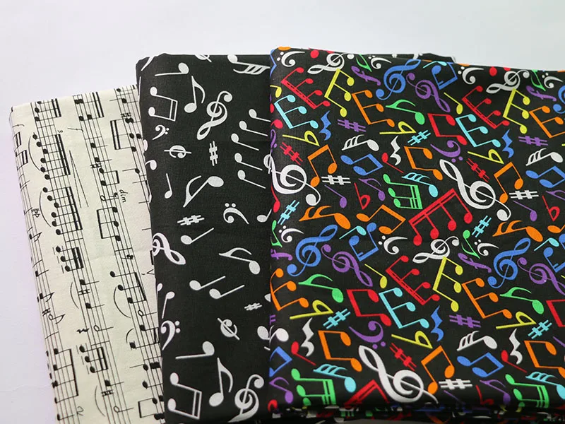 100cm*110cm Music Note Print Cotton Cloth Craft Diy Zakka Cotton Material Fabric Poplin