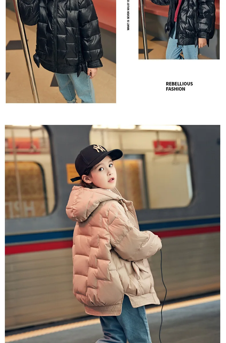 Girls' down jacket new Korean winter children's middle and big children's clothing baby's thickened coat