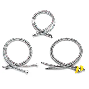 

Hot/Cold Water Pipes Faucet Water For Bathroom Pipe Hoses Supply 304 Stainless Steel Length 60cm/80cm/100cm Plumbing Hose