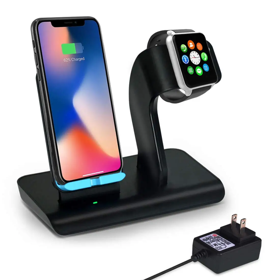 

Wireless Charging Stand with Adapter for iPhone X/XS Max/XR/8/8 Plus, Charging Stand Holder for Apple Watch