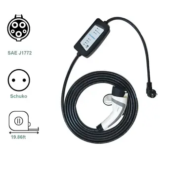 

YKS-ESNES Portable EV Charger type 1 with Schukou Plug 16A 19.86Ft