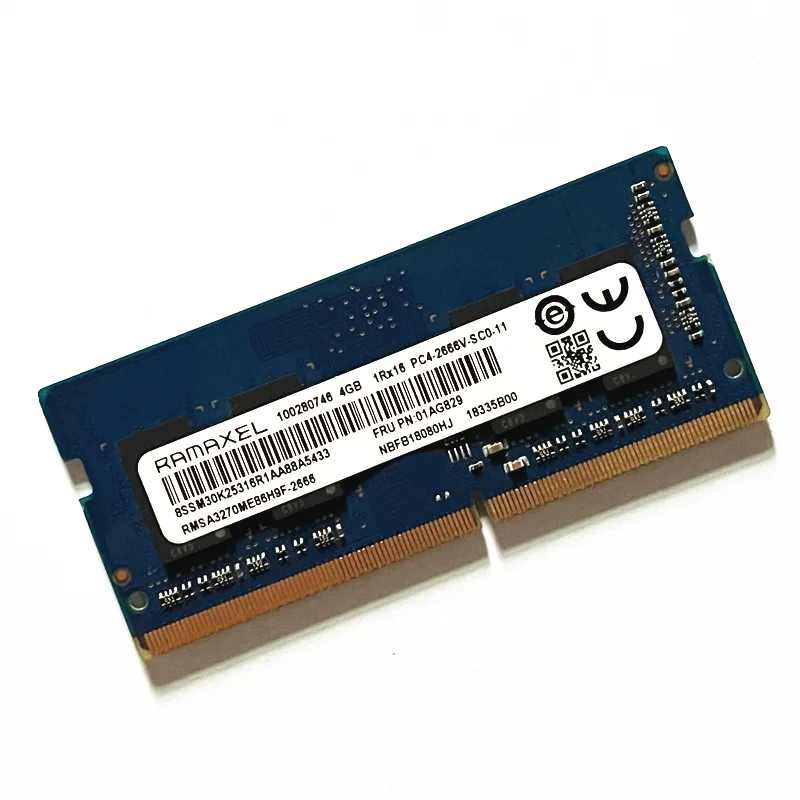 RAMAXEL DDR4 4GB 2666MHz Laptop Memory 4GB 1Rx16 PC4-2666V-SC0-11