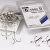15pcs/box 5002 owner Treble hooks Silver Size 1/2/4/6/8/10/12/14#  Bait Fishing Tackle Round Bend  For Pike Bass ► Photo 2/6