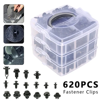 

620Pcs 16 kinds Universal Mixed Auto Fastener Car Bumper Clips Retainer Car Fastener Rivet Door Panel Liner for All Car