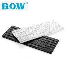 B.O.W Rechargeable Wireless Bluetooth Keyboard Small Round Key Multi-Devices For Computer / Tablet / Phone Silent Typing