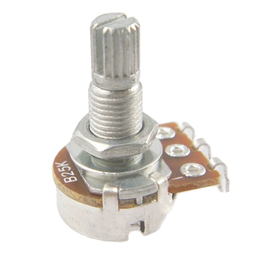 10pcs B25K Guitar Potentiometer Audio Control Pots for Electric Guitar Bass