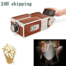Mini Projetor Portátil De Papelão DIY Telefone Mini Projetor Para O Telefone Inteligente Проектор Cinema Home Theater Proyector