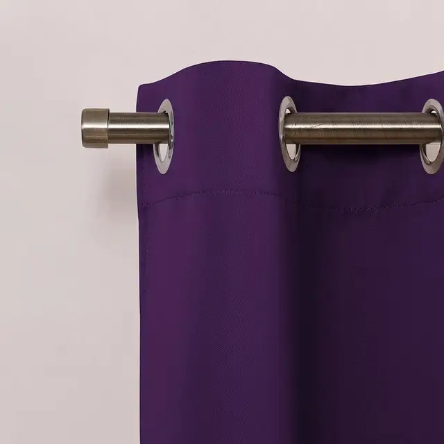 NICETOWN Blackout Tier Valance Curtain Thermal Insulated  Grommet Top Curtain Panel with Eyelets for Kitchen Half Window ,1Pair Purple