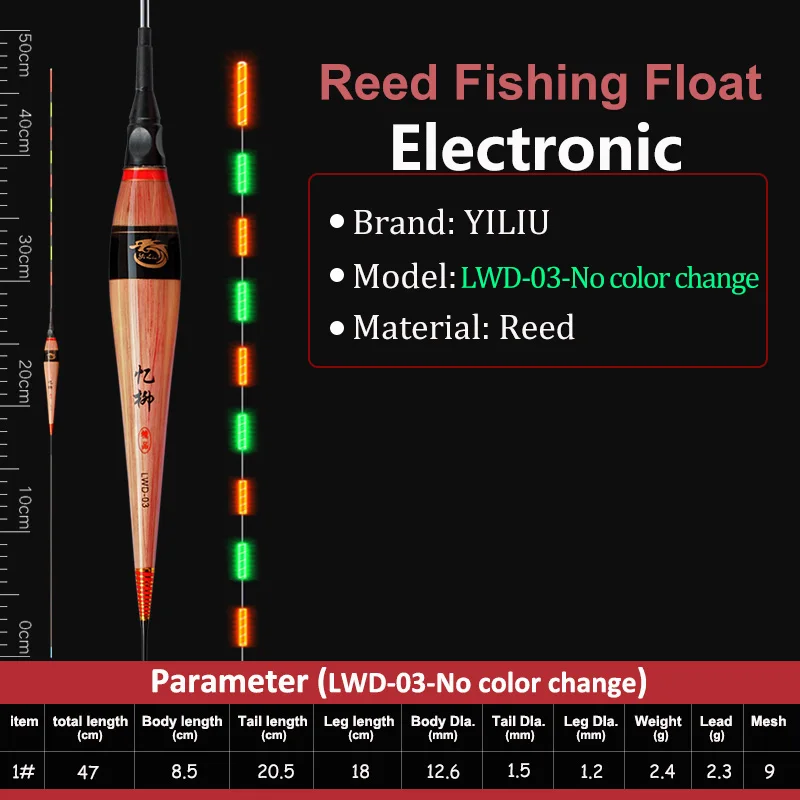 Фирменная сигнализация, изменение цвета, электронный рыболовный поплавки, светодиодный светильник, светящийся вертикальный буй, светящийся в темноте, четко аксессуары для озера - Цвет: LWD-03-NoColorChange