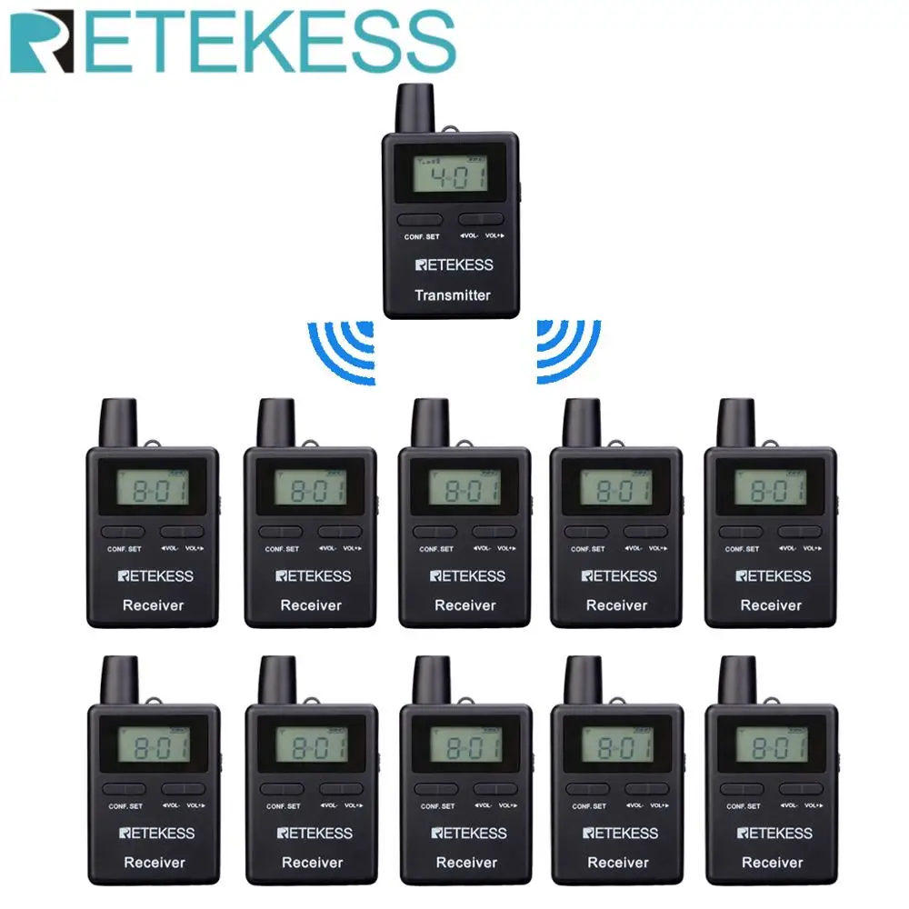 Профессиональная беспроводная система гида Retekess TT109 2 4 GHz для путешествий музея
