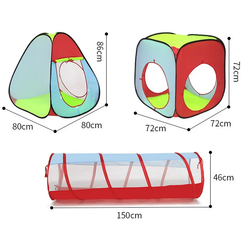 Детская 3 в 1 Игровая палатка Детские игрушки для детей шатер шар бассейн детский игровой домик Игровая палатка ползающий туннель детская палатка