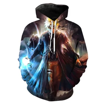 

3D Anime Naruto Pocket Hooded Sweatshirts Sasuke 3D Hoodies Hot Animation Pullovers Tracksuits Men Women Long Sleeve Outerwear