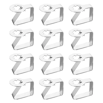 

12 Pcs Thickened Stainless Steel Tablecloth Holders Kitchen Tablecloth Clips Non-Slip Table Clips, Four Leaf Clover