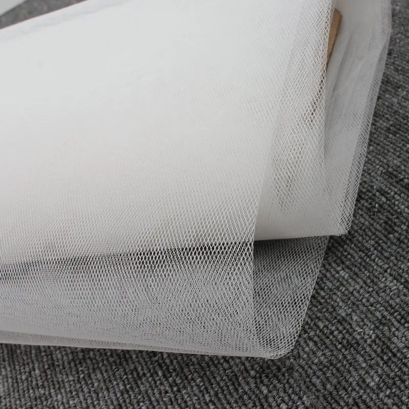 

180cm width 3 yards/lot Polyester Stiff Netting white mesh fabric wedding dress skirt veil hard net tutu petticoat