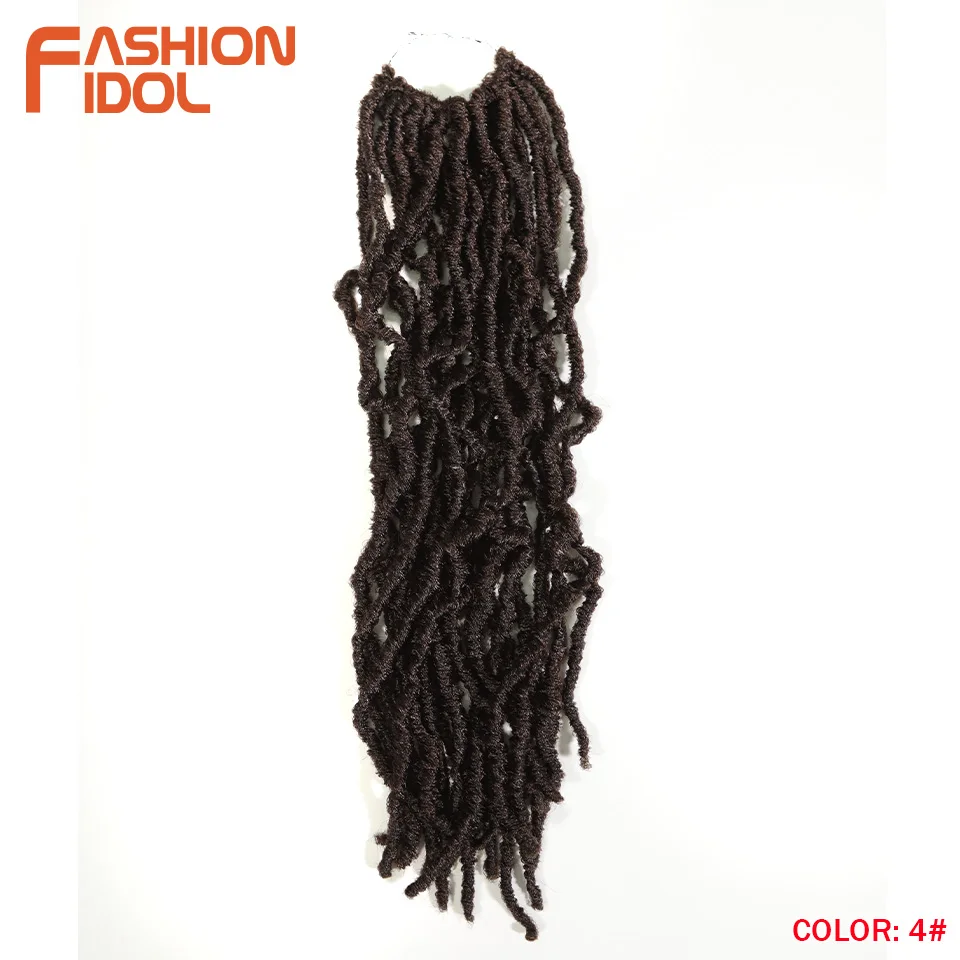 Мода IDOL Nu Locs вязаные волосы 18 дюймов длинные черные мягкие богини искусственные локоны в стиле Crochet волосы натуральные волнистые дреды волосы для наращивания - Цвет: #4
