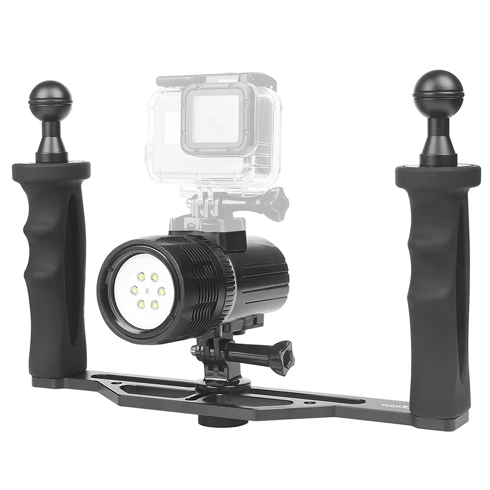  SHOOT 1000LM Underwater Diving Flashlight Torch Light For GoPro Hero 7 6 5 xiaomi mija 4 k sjcam Ac