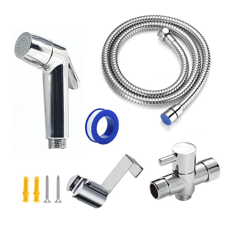 

Handheld Shower Head Douche Toilet Bidet Spray Wash Jet Shattaf with 1.5 meter Stainless Steel Hose