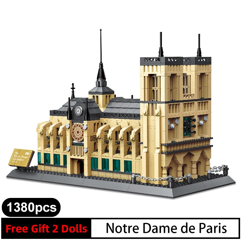 

1038pcs 5210 World's Famous Classic City Architecture NOTRE DAME CATHEDRAL of Paris Building Block Model Bricks Children DIY Toy