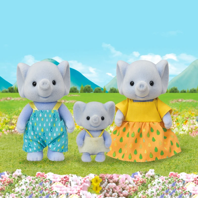 Sylvanian Family кукольный домик пушистые фигурки слон Семейный комплект 3 шт. игрушки с
