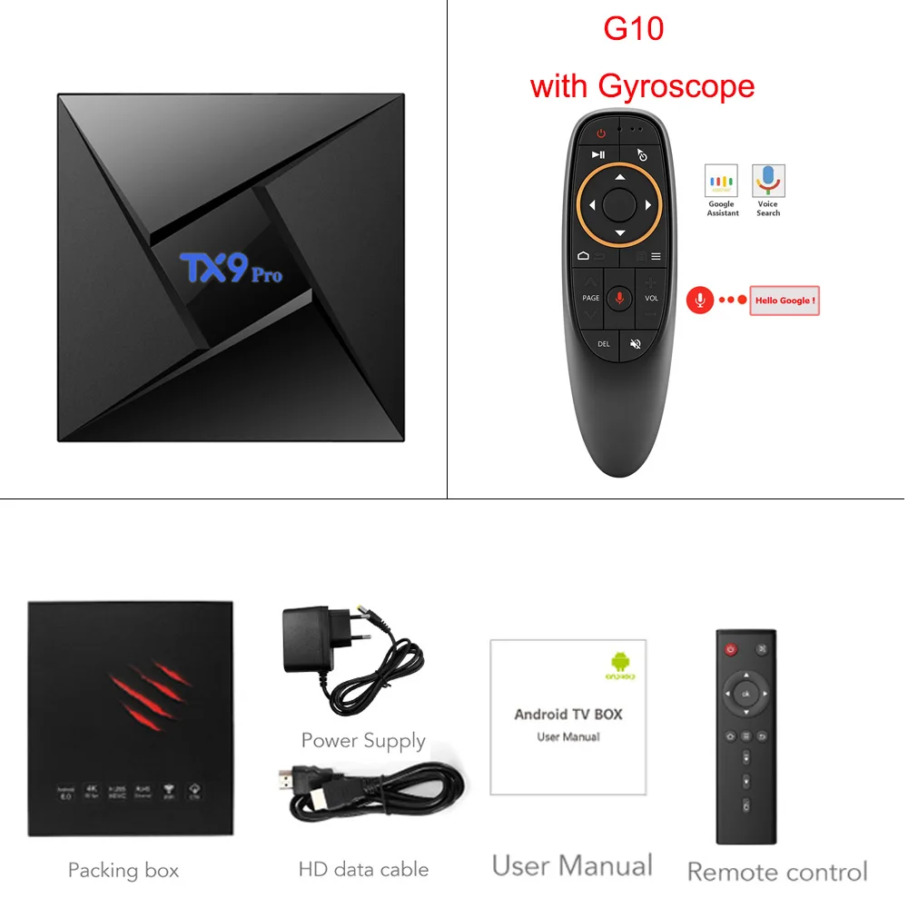 add G10 TX9 Pro tv Box Android box Amlogic S912 Восьмиядерный 3 ГБ 32 ГБ двойной Wi-Fi поддержка 4K HD Bluetooth 4,1 телеприставка PK X92 - Цвет: add G10