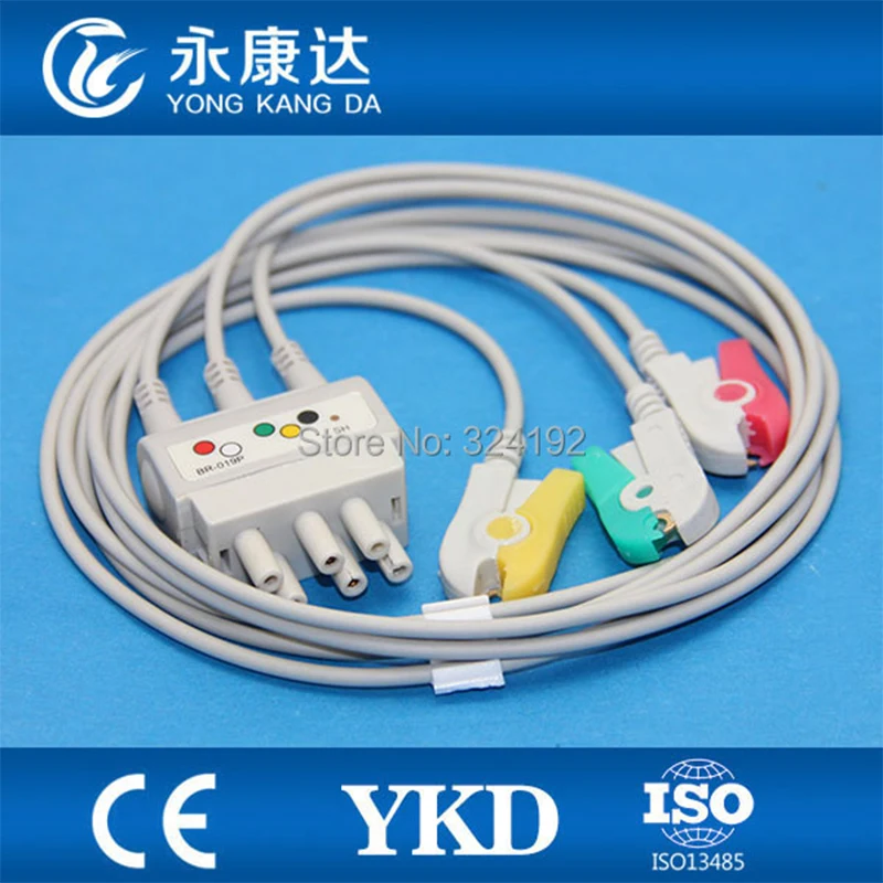 

3 шт./упак. совместим с nikohhon den BR-019 Multi-link IEC/3 Проводные ЭКГ-кабели и клипсы с ce mark, медицинский кабель