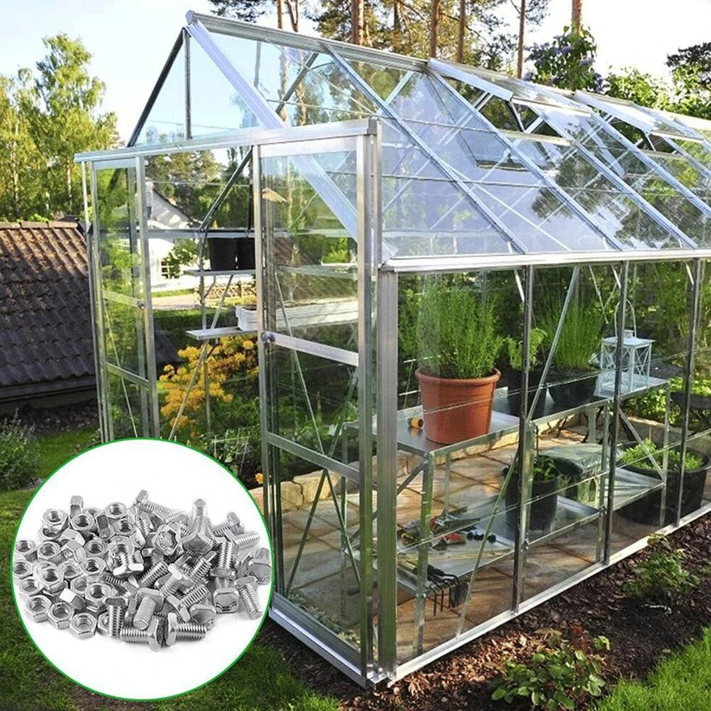 1 Set Useful Greenhouse Nuts Bolts Antideform Nut Bolt Kit Sturdy