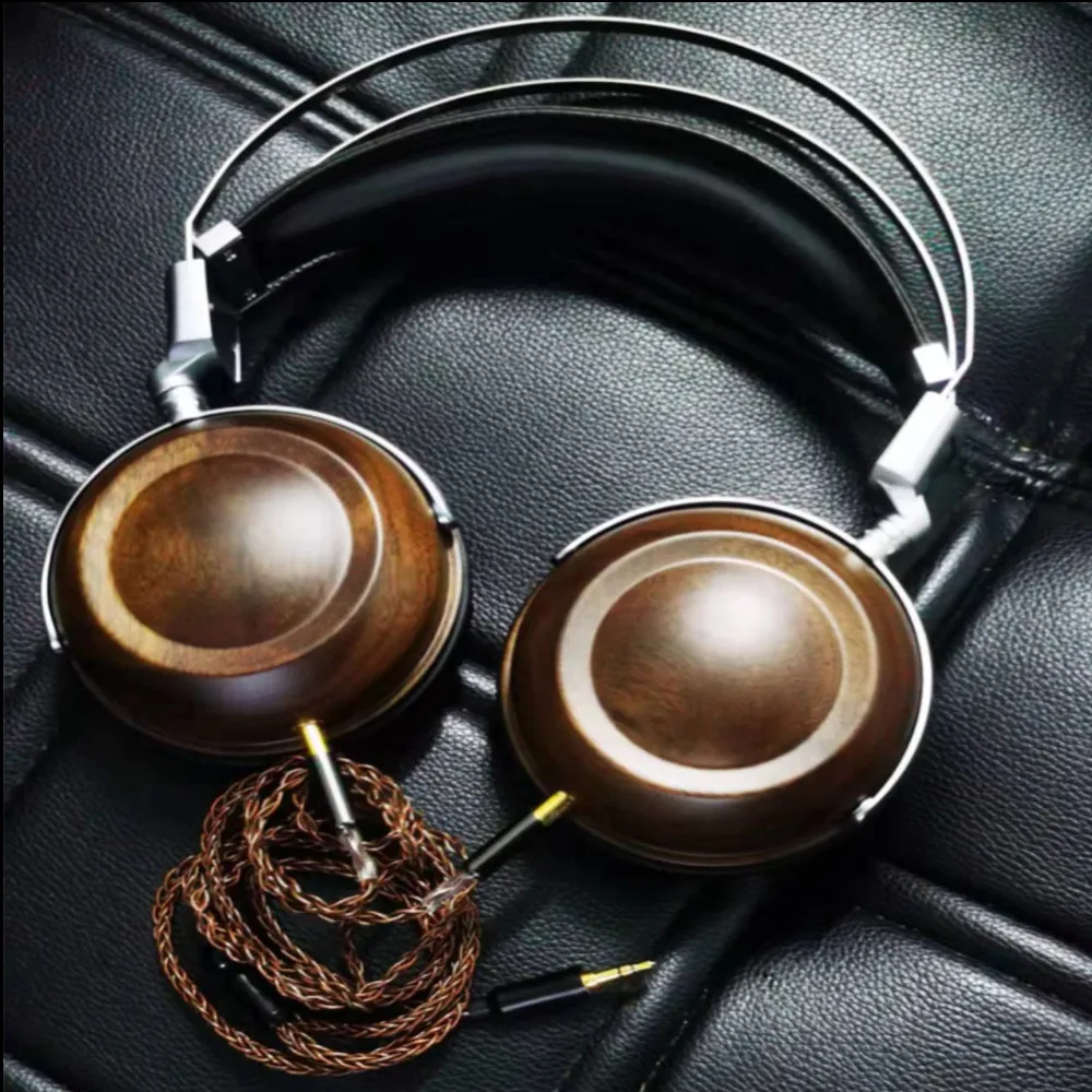 C1 HIFI Stereo Headphone Wooden Dynamic Headband Wired Earphone DJ Computer High Quality + Headphones Upgrade Replacement Cable |