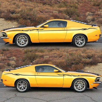 

Lightning Graphic Automobile Body Sticker Car Body Racing Side Door Long Stripe Stickers Auto Vinyl Decal Automobile Stickers