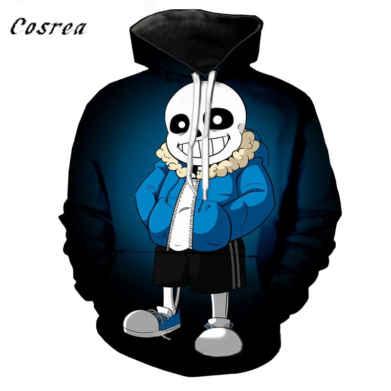 Undertale Sans капюшон для косплея 3D печатных Harajuku Толстовка костюм в стиле игры "Undertale" Куртка Пуловер для мужчин и женщин