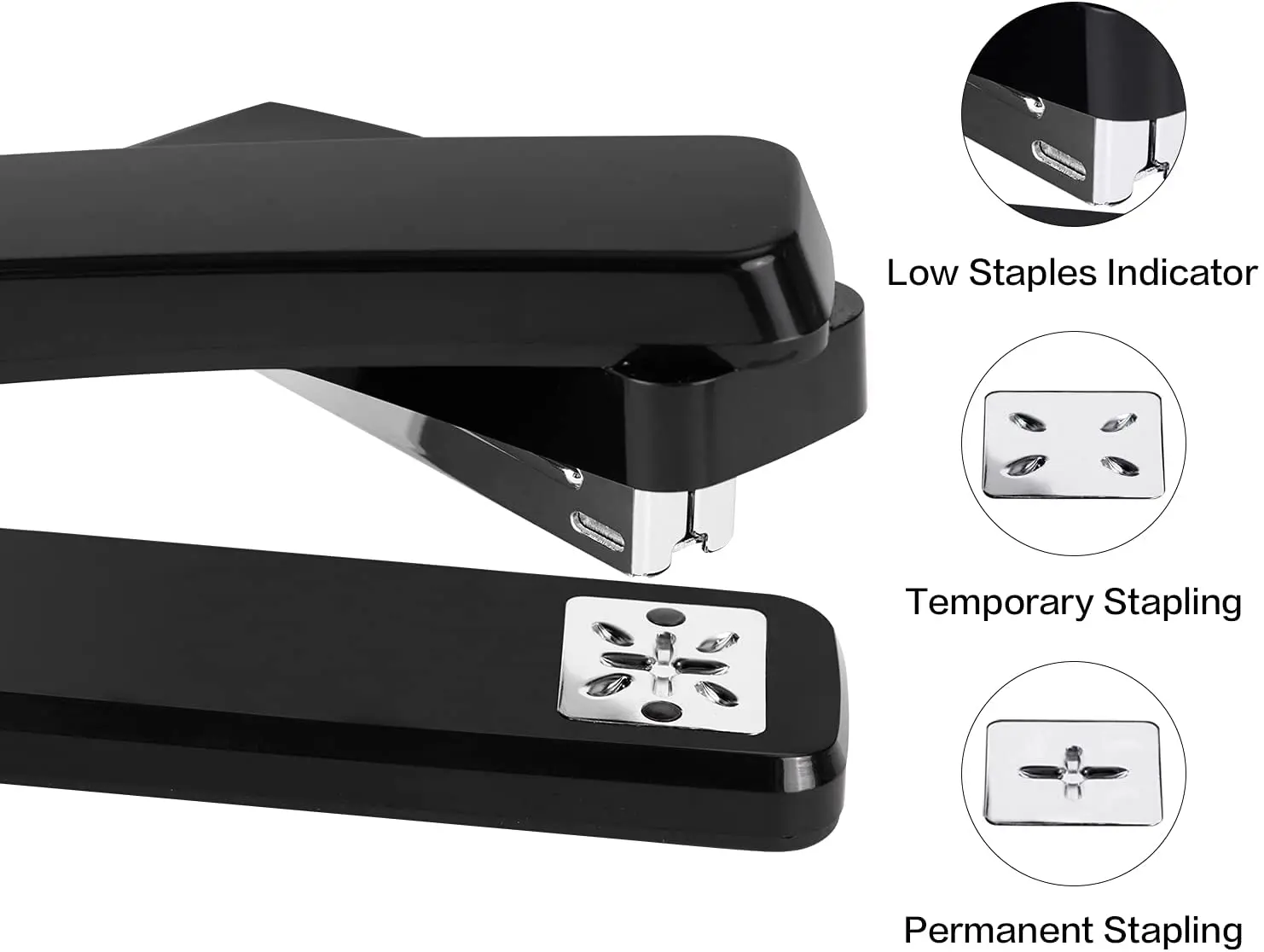 Rotary Stapler Rotatable Stapler Swing-Arm Swivel Stapler 25 Sheet Capacity 360 Degree Rotate Desktop Staplers For Booklet Or Book Binding Black