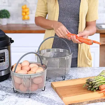 

Instant Steam Basket Steam Pot Of Stainless Steel Steam The Silicone Handle Color Grip Cooker Random With Rice R9A6