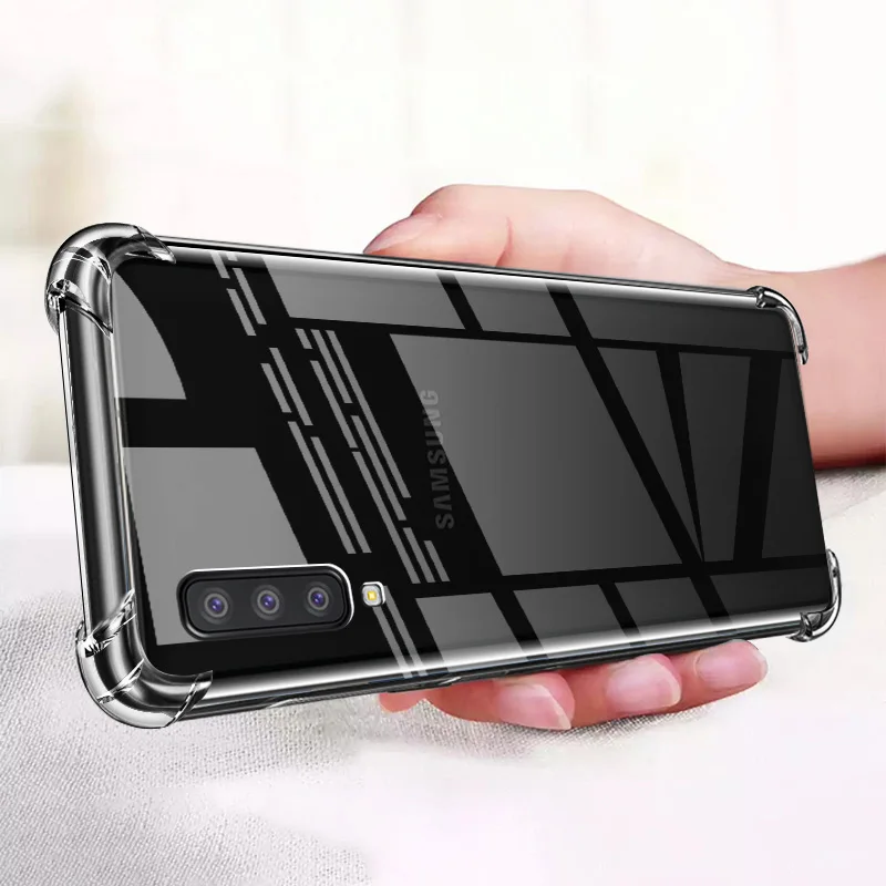 Противоударный чехол для Samsung A50 A70 A40 A30 A20 A10 Прозрачный Note 10 9 8 coque samsung s8 S10 S9Plus M30 |