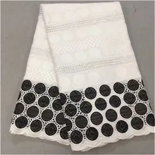 Африканское парчовое Ткань Белая швейцарская вуаль кружевная ткань из Дубая Африканское сухое кружево высокое качество кружева 5 ярдов/партия