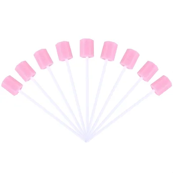 

100PCS Convenient Pink Portable Disposable Oral Swabs Mouth Sponge for Clinic Tooth Cleaning