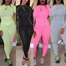 Спортивный костюм Женская мода o-образным вырезом с длинным рукавом Блузка рубашка Высокая талия карандаш брюки костюм dresy damskie#1007