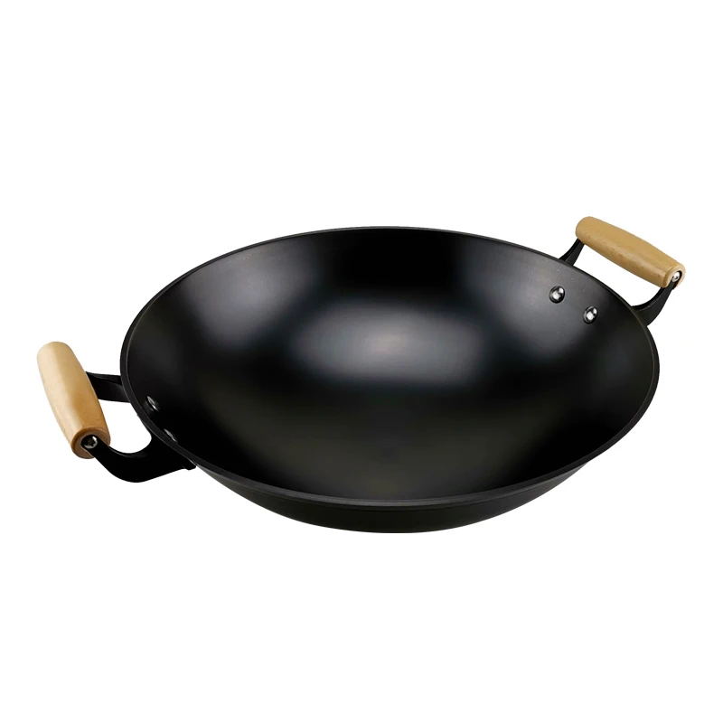 Cast Iron double ear Pot Round Bottom Big Iron Pot Uncoated Non stick