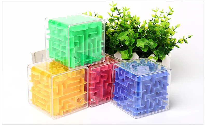 8x8x8 3D куб лабиринт игрушка Чехол Коробка баланс вызов магические Кубики-пазлы стальной шар лабиринт Развивающие игрушки для детей