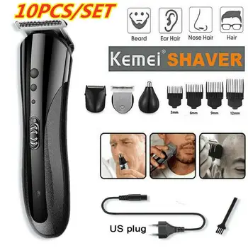 

10pcs 3 in1 Rechargeable Hair Trimmer Waterproof Wireless Electric Shaver Beard Nose Ear Shaver Hair Clipper Trimmer Tools Kit