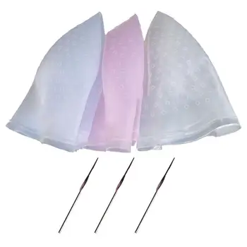 

6 Pcs Dye Caps with Hooks Professional Reusable Silicone Protective Headwear Hair Coloring Caps Salon Hair Hat for Barber Home