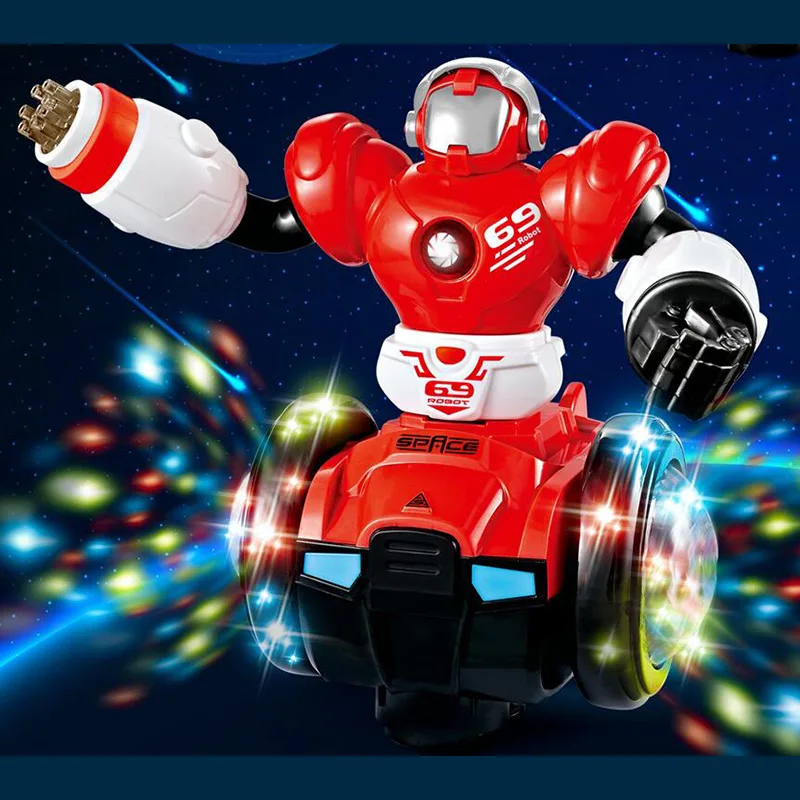 

Children Electric Music Astronauts 3D Colorful Lights Drop-resistant Cartoon Rotating Universal Robot Flash Projection 360-Degre