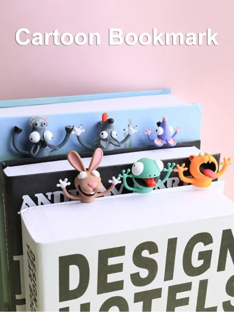 Kawaii 3D Закладка животные раздавленные Кот Кролик Мышь книжные заметки креативный