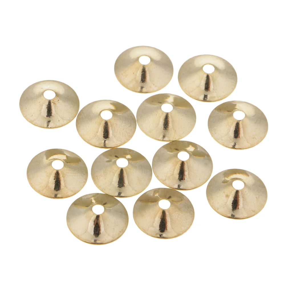 12pcs Fly Tying Brass Flutter Cones 10mm For Tube Flies Fishing Lures Fishing Tools Gold Silver Gray