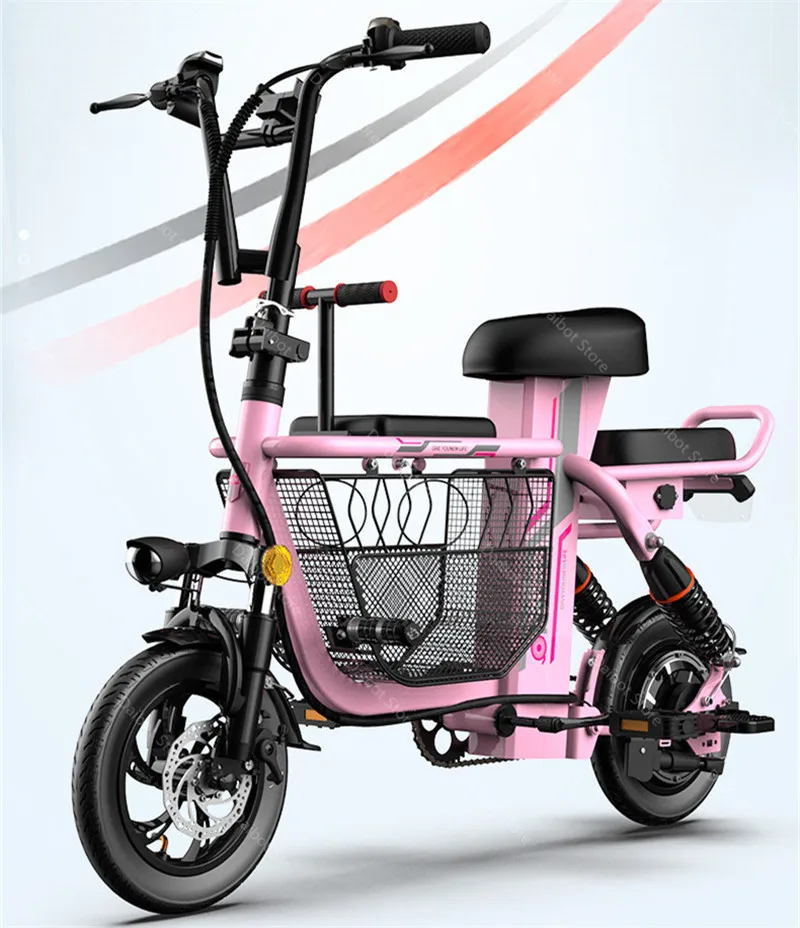 Kick Scooter Electric Electric Bicycles Mini 12 Inch 400W 48V Portable Folding Electric Bike Removable BatteryPet BasketGPS (4)