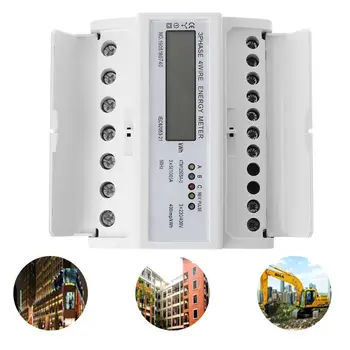 

Premium Quality New 3 Phase 4 Wire Electric LCD Display Digital Energy Meter Calibrated For DIN Rail Power Meters 50/60HZ