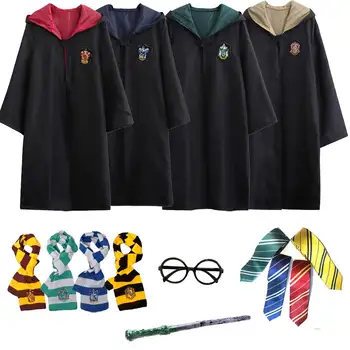 

Adult Kids Halloween Costume Ravenclaw Gryffindor Hufflepuff Slytherin Cloak Cape Cosplay Costume