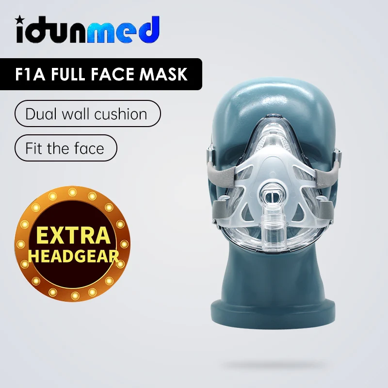 BMC CPAP Full Face Mask without Forehead Bipap APAP with Headgear