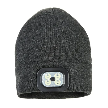 

Led Stereo Bluetooth Hat Wireless Headset Knit Beanie Hat Battery Outdoor Cap,Deep Hemp Gray