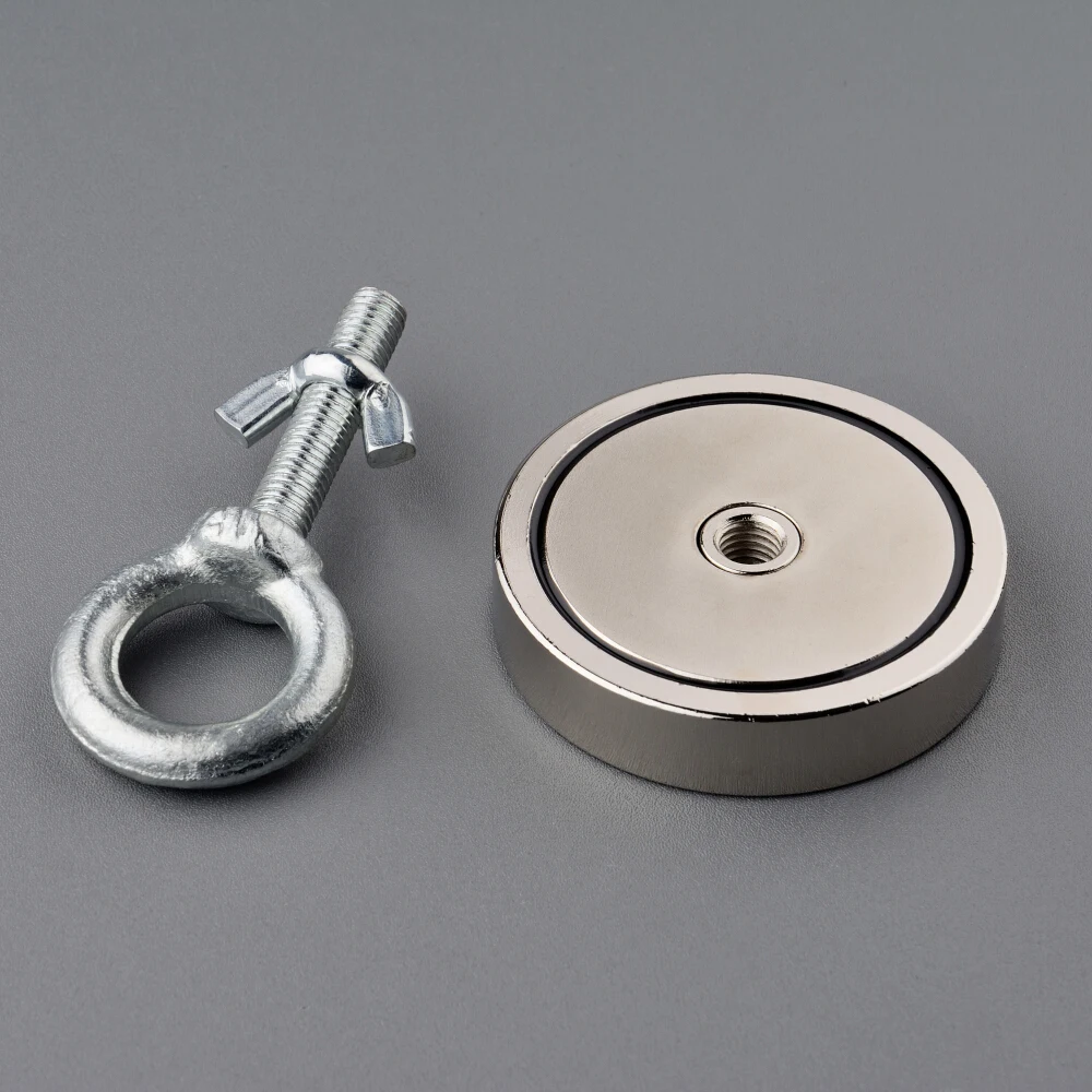 300KG Vertical Super Strong Fishing Magnets Salvage Neodymium Magnet D74 16mm Magnetic Material for Searching Treasure