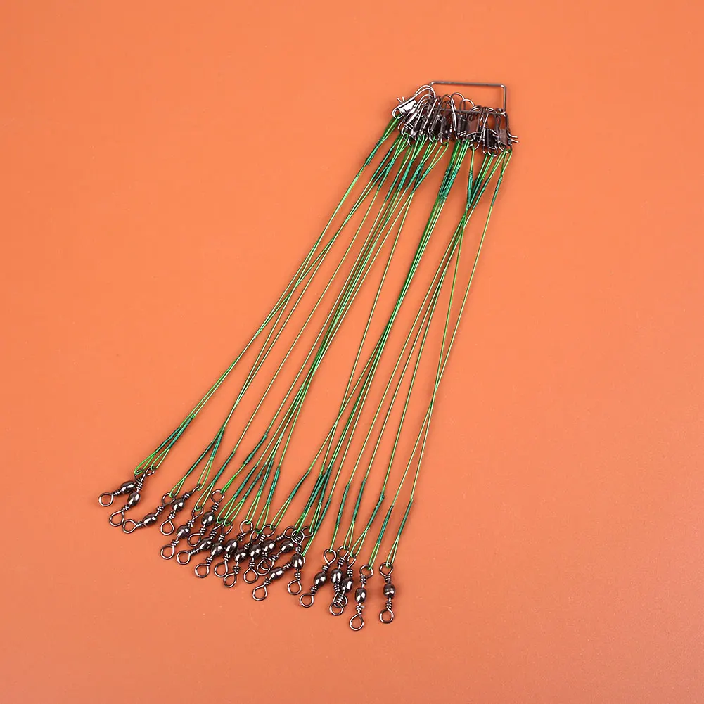 20 штук прочный рыболовные приманки, крючок отслеживанию рыбы Стальная проволока лидеры 15/25/30 см зимние рыболовные принадлежности